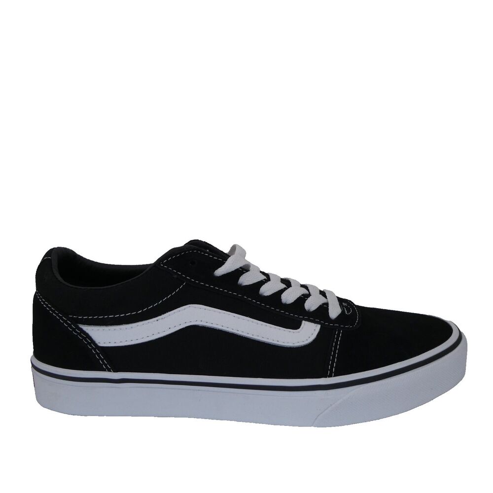 Vans Ward You Men US 9 Lace Up Suede Leather Trainers In Black White  500714
